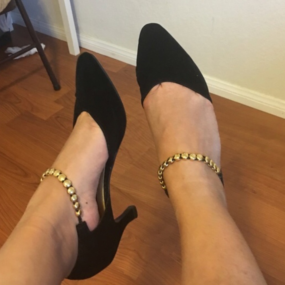 Vintage • Gold Beaded Ankle Strap